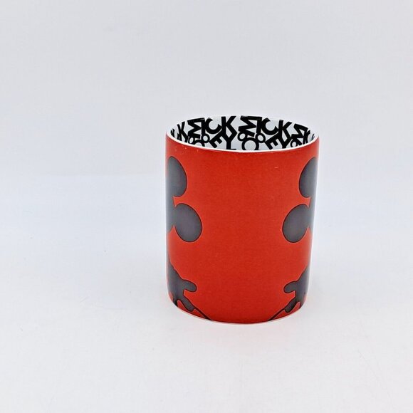 Disney Mickey Mouse Silhouette Mug Red Black Text Print Coffee Cup Minimalist - Picture 3 of 6
